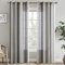 EMEMA Tende a righe trasparenti con occhielli Tende in voile Soggiorno moderno Set di 2 tende Camera da letto Trasparente con motivo Tenda a righe semitrasparente 140 x 245cm Bianche e Grigio Scuro