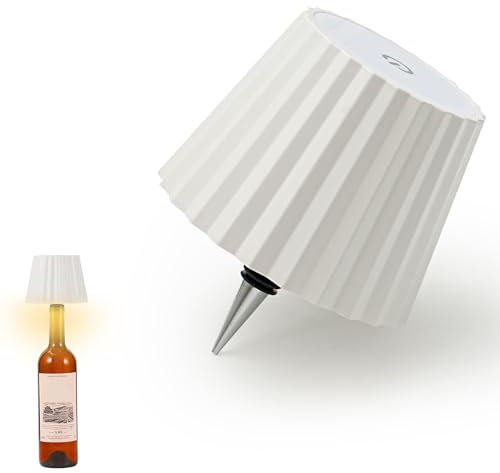 MR.HOKWY Touch Bottle Lamp - 3 Colors Cordless Dimmable Bottle Light for Home, Portable Wireless Lighting, USB Rechargeable Lamp Kit for Party Bar Restaurant, White