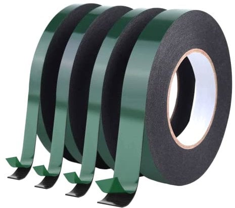Heavy Duty Double Sided Foam Tape Strong Adhesive Sticky Black Body Trim Roll (6mm x 10m)