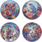 4 Stück Diamond Painting Geschirrmatte Platzset, Holz Wärmedämmungs-Tischset, Anti-Rutsch Diamant Malerei Tischsets Runde mit Aufbewahrungsregal für Esszimmer, Terrasse, Tisch (03-Eule)