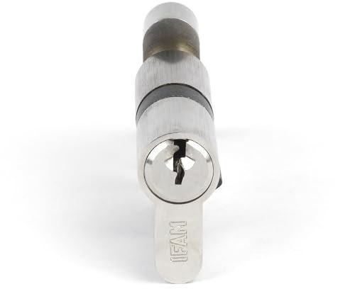 IFAM Cylinder Start STSP3030N Serrure de sécurité cylindrique nickelée 30 x 30 mm avec 3 clés Serrata en acier nickelé, cylindre profilé européen, porte intérieure et extérieure