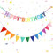 2 Stück Happy Birthday Banner Set, Regenbogen Wimpelkette und Happy Birthday Girlande for Geburtstag, Party Deko