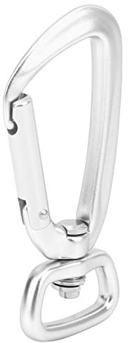 Qukaim Rotating Snap Hook Rotating Snap Hook, Aluminum Alloy Rotatable Square Bottom D Ring Hooks for Dog Leash and Outdoor Kite, SilverPack of 1
