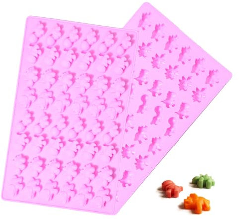 UR URLIFEHALL Lot de 2 moules en silicone en forme de dinosaure pour chocolat, bonbons, décoration de gâteaux, glaçons, gelée