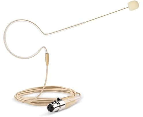 Genérico Micrófono Headset Earset Subminiatura para Transmisor de Cintura inalámbrico AKG Samson, con Mini Conector XLR de 3 Pines, Omnidireccional, Beige