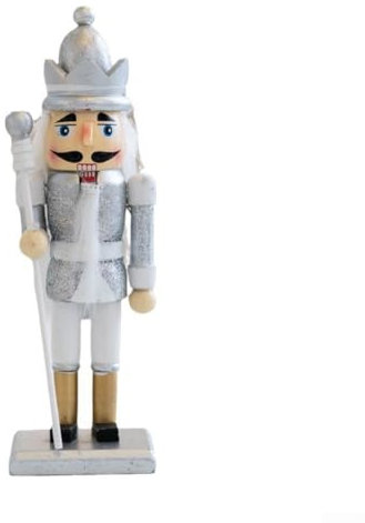 Captivating Silver Christmas Nutcracker Figures, 16CM, Party Decorations (silver)