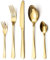 LAZAHOME Besteck Set, Edelstahl Spiegelpoliert 60 teilig Besteckset für 12 Personen, Essbesteck Set mit Messer Gabel Löffel für Familie/Party/Hotel/Restaurant, Gold Tafelbesteck, Spülmaschinenfest