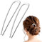 2 Stück U Förmige Haarnadeln Metallspange Französische Haarspange Hairpin Clip Vintage 2 Zinken Haarknoten Stifte für Damen Haarspangen Mädchen Frisur Zubehör Haarnadel Frisurenhilfe (Silber)