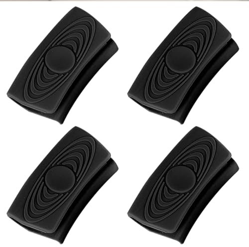 Thatyro 2 Pair Black Silicone Assist Hot Handle Holder, Pan Skillet Cast Iron Handle Cover Heat Resistant, Non-Slip Kitchen Pot Handle Grips Sleeve Protectors for Frying Tray Griddles Cookwar (Black)