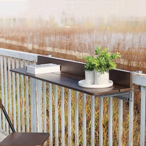 Tavolo pieghevole per ringhiera da balcone, tavolino da terrazza (120 x 27 cm)