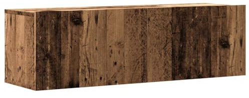 vidaXL Wall Mounted TV Cabinet Floating Stand - Old Wood Engineered - 100x30x30 cm - Living Room Storage Unit with 2 Doors