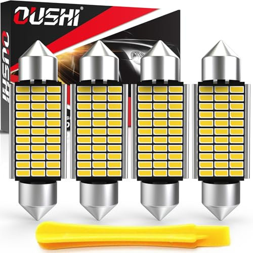 OUSHI Lampadine C5W Festoon LED 42mm 1.65”, Canbus 12V 6000K Bianco Super Luminoso 211-2 212-2 214-2 2112 569 578 Luci Interne Auto e Luci Targa Senza Polarità(4 pezzi)