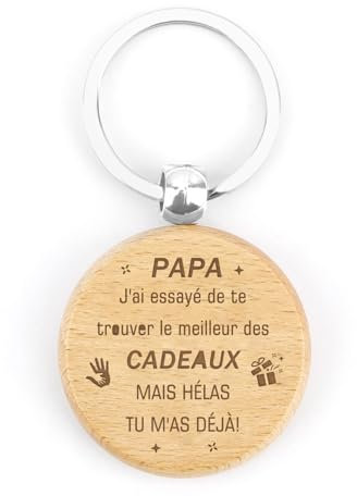 Cadeau Papa Porte Clef en Bois Cadeau pour Papa Cadeau Papi Cadeau Pere Cadeaux Papa Cadeau Noël Papa Cadeau Père Idee Cadeau Parents Cadeau Anniversaire Papa Cadeau Fete des Peres Saint Valentin
