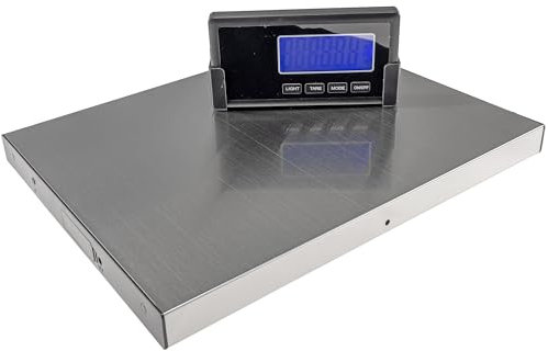 ChiliTec Digitale Paketwaage bis 100Kg Display kabellos Funkverbindung Plattformwaage Briefwaage mit großer Plattform 38x30cm externes beleuchtetes LCD