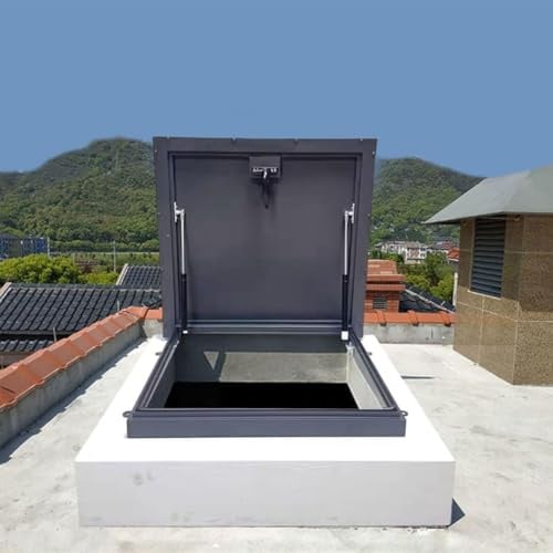 Botola Da Tetto in Acciaio Zincato Verniciato a Polvere, Botola Di Accesso Al Tetto, Lucernario Sul Tetto, Copertura per Botola per Accesso Del Tetto, Finestra Da Tetto,50×50cm