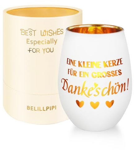 Belillpipi Dankeschön Geschenke für Frauen Freude Lehrerin Abschiedsgeschenk, Windlicht mit Gravur Geschenk, Teelichthalter Geschenke für Frau Mama, Danke Geschenkideen für Frauen Tagesmutter