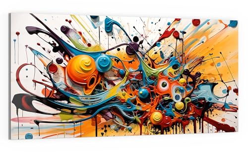 DEQOART Glasbild Acrylglas | Motiv Chaos in Harmonie | horizontal einteilig 100x50 cm | schöne Dekoration | Wandbild für Wohnzimmer, Schlafzimmer, Flur & Küche | moderne Wanddeko