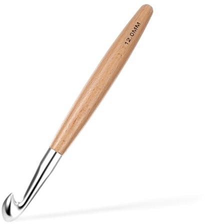 HäKelnadel 12mm, Buchenholz HäKelnadeln Ergonomische Stricknadel Strickzubehör für Garnhandwerk, Anfänge und Erfahrene Häkelliebhaber