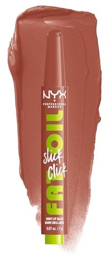 NYX Professional Makeup Pflegender Lippenstift für maximale Farbe, Pflege und Feuchtigkeit, Mit Avocado, Himbeeröl und Moltebeereöl, Vegane Formel, Fat Oil Slick Click, Verified