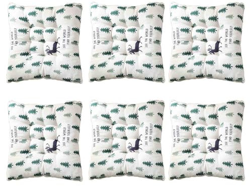 YSZBD Stuhlkissen 40x40/45x45/50x50 Mit BäNdern 6er/4er/2er Set Sitzpolster Stuhl Innen Stuhlpolster Innen Seat Cushion Dining Chair Sitzkissen FüR StüHle KüChe(#25,40x40cm6pcs)