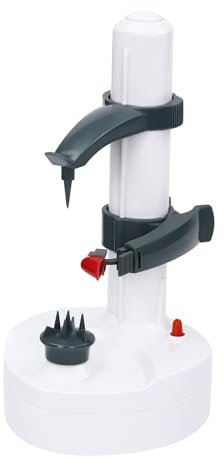 Electric Rotato Peeler Multifunction Stainless Steel Fruit Vegetable Peeling Machine Automatic Potato Apple Peeler Cutter Apple Paring Machine Kitchen Peeling Tool [1 Adapter 2 Extra Blades]