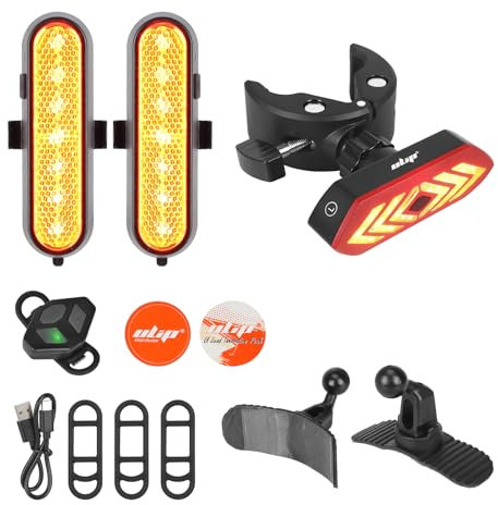 ulip E Scooter Blinker,USB Wiederaufladbar Rücklicht, E Scooter Warn Rücklicht mit Fernbedienung für Xiaomi/Ninebot/Kaabo E Scooter 3PCS