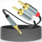 Câble audio auxiliaire RCA vers jack 3,5 mm,jack 3,5 mm vers 2 RCA Y pour TV,PC,téléphone portable,lecteur MP3,enceintes,chaînes HiFi,home cinéma,autoradio,tablette,amplificateur,barre de son (2 m)