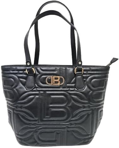 Laura Biagiotti Borsa Shopping Donna, Dimensioni 38x28x15 cm, 2 Manici Lunghi, Tasche Interne, Linea Dillion ART. LB25S-254-1 (NERO)