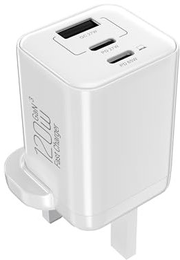 1PCS USB C Plug UK Fast Charger 120W 3-Port PPS PD3.0 65W Type C Charging Adaptor Multi USBC Plug for MacBook Air, iPad Pro, Galaxy S25 ultra/S24, Watch, Google Pixel, iPhone 16/15 Pro/14 Plus etc