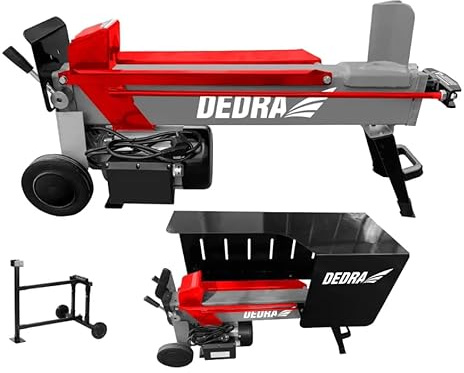 DEDRA Horizontaler Holzspalter 2000W, Holzspalter, maximale Drehzahl: 2850 U/min, Hydraulikzylinder, hohe Spaltkraft, Metallschutz, stabile Basis, für tägliche Arbeit mit Holz