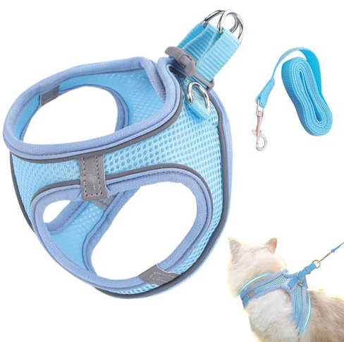 Harnais pour Chat,Set Harnais Et Laisse pour Chat | pour Colliers De Chats Taille S M L pour Randonnée Plein Air