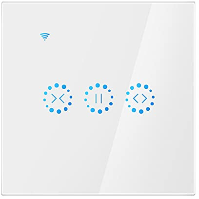Viitech Interrupteur Volet Roulant Connecté, Application Tactile Commutateur Rideau Stores WiFi, Commande Vocale par Alexa Echo AC 110~250V Interrupteur Mural Intelligent