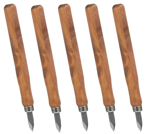 jojofuny 5 pièces Couteaux de Marquage Bois Manche Bois Lames à Double Tranchant pour Tracé Précis et Confort de Prise Menuisier Débutant