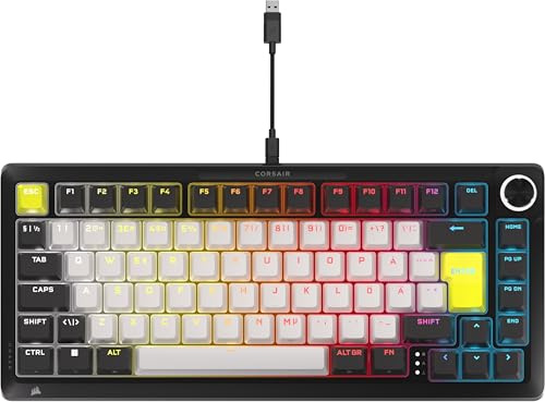 Corsair MAKR PRO 75 Magnetic Mechanical Gaming Keyboard – UK QWERTY – Black | DIY, Wired, 75% Layout, Hall Effect, MGX Hyperdrive Switches, Dual Actuation, Rapid Trigger, FlashTap SOCD, 8,000Hz
