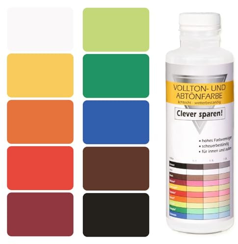 CHANTEMUR Abtönfarbe Vollton-Farbe Mischfarbe für Wandfarbe innen und außen | 500 ml, Grasgrün dunkel-grün