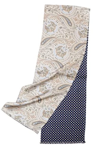 Prettystern 2-lagiger Herren Seidenschal – klassisch & elegant - HerrenSchal aus 100% Seide für Business Abendmode