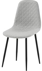 FURNLUX Esszimmerstuhl Polar, 44 x 53 x 88 cm, Schichtholz, Textil und pulverbeschichtetem Stahlgestell in Schwarz