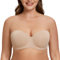 MELENECA Women's Underwire Strapless Bras for Bigger Bust Back Smoothing Plus Size Beige 42D