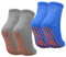 NATUCE 2Paar Anti-Rutsch-Socken Rutschsocken Stopppersocken Yoga ABS Socken für Erwachsene Männer Herren Antirutsch Sportsocken Baumwolle für Sport Yoga Pilates Gymnastik Trampolin Blau/Grau