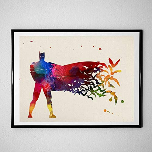 Nacnic Poster Batman. Filmblätter, Filme und Schauspieler. Alte Filmplakate mit Aquarell-Stil. A4-Format