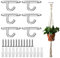 AFASOES 6 Pcs Ganchos de Techo M5 Gancho para Colgar Acero Inoxidable Ganchos Plantas Colgantes Gancho para Colgar Lámpara Canasta de Plantas Barco Dosel Mosquitera +12x Tornillos +12x Tapones de Goma