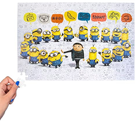 Minions Mystery Puzzle Doppelseitiges Minions Mystery Puzzle mit versteckten Bildern und Minions Masken Offizielles Lizenzprodukt von Minions