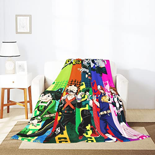 Modische, gemütliche Flanell-Überwurfdecke, superweich, Anime-Bettdecke, Plüsch, flauschige Decke für Couch, Sofa, Bett (bunt, 11,4 x 152 cm)