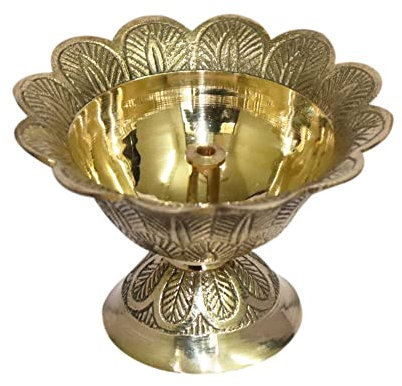 BRACOP Messing-Aarti-Diya Butterlampen für den Innenbereich Diwali-Lampe indische Göttin Pooja Samagri Hinduismus Pooja-Zubehör Ölbrenner Metalllampe Diya dekorative Laterne kleine Öllampe Geschenk