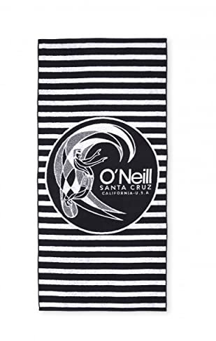 Oneill Seawater Towel Gestreift-Schwarz - Großes praktisches Handtuch, Größe One Size - Farbe Blackout
