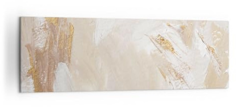 ARTTOR Bilder auf Leinwand 160x50cm Wandbild Abstrakt Pastell - 5371 | Hell Element Minimalistisch Panorama Groß XXL Wanddekoration Wohnzimmer Schlafzimmer Wand Kunstdruck Wandkunst ARTTOR