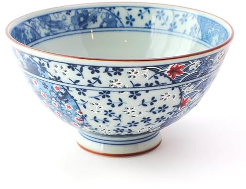 D4.5 inch, Japanese Mino, Pottery Rice Bowl, [Hasui Shozui] Blue, Standard Grade