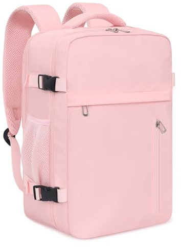 KIRFEIHT Bagaglio a Mano 40x20x25 per Ryanair Zaino da Viaggio Aereo Piccolo - Zaino da Viaggio da Donna, Piccola Borsa per il Bagaglio a Mano - per Scuola Trekking Lavoro - Rosa