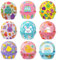 SANNIX 450pcs Easter Cupcake Liners, Bunny Chick Egg Flower Baking Cups Cupcake Wrappers Paper Wraps Muffin Liners for Easter Spring Birthday Party Candy Cake Decorations Supplies (9 Designs)