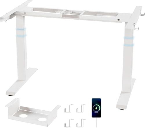 Homall G-23 PRO Höhenverstellbarer Tisch Gestell mit 2 Motoren,Elektrisch Tischgestell Belastbar bis 130KG, Tischgestell mit Memory Steuerung, 3-Fach-Teleskop, Kollisionschutz- und Erinnerungsfunktion
